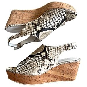 EUC Donald J. Pliner Leather Fleur Wedge Sandals Size 7.5